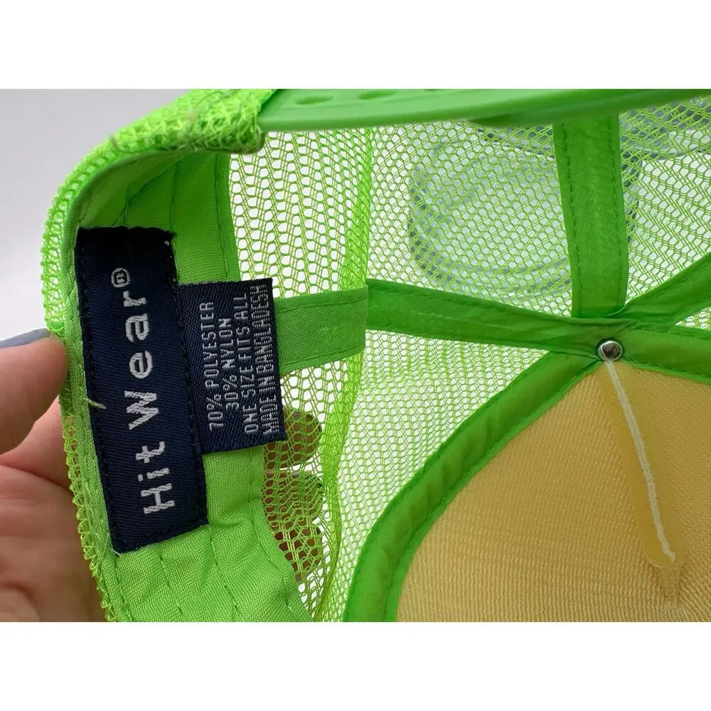 Taco Bell Retro Neon Green White Logo Snap Back Mesh Adjustable Trucker Hat OSFA